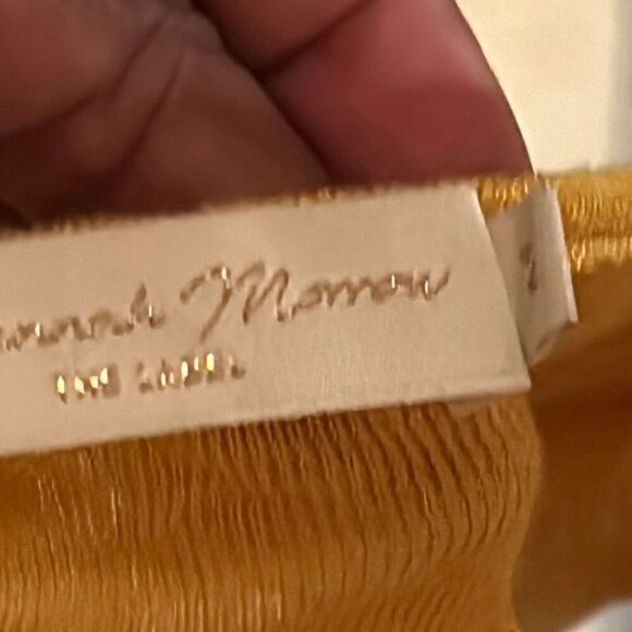 Savannah Morrow Womens Medium Lima Top Gold Halter Tie Draped Neck NWT - Picture 9 of 10